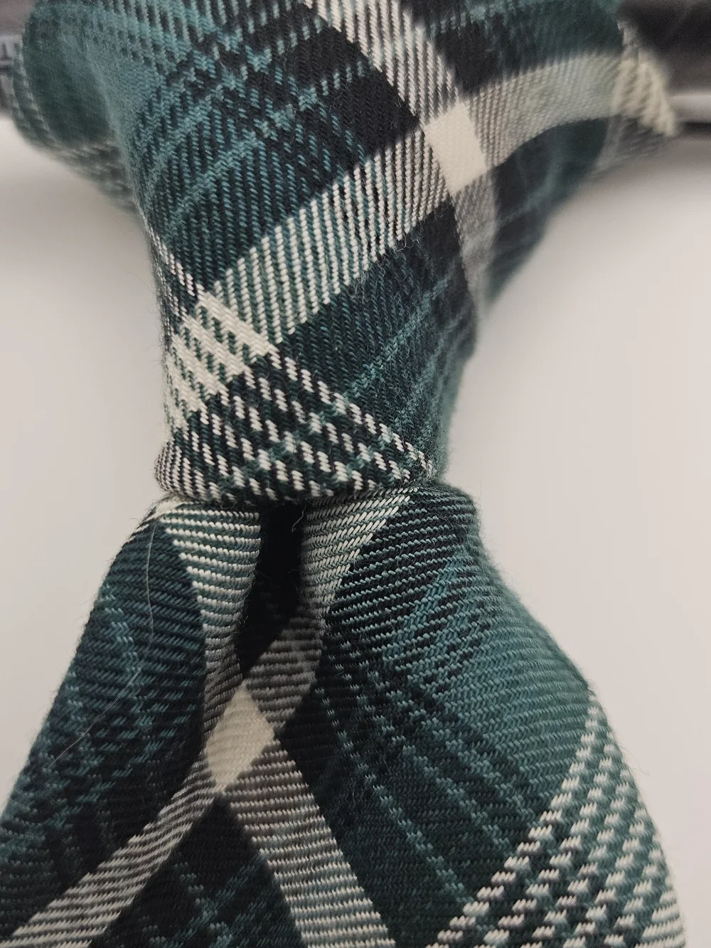 Vintage GAP Green Plaid Men's Tie Blue Woven Label #4145